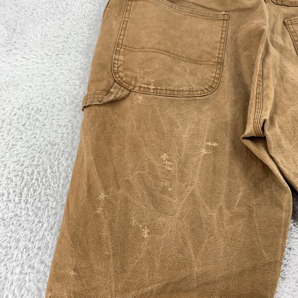 Dickies Carpenter Pants Mens 37x30 Brown Distressed Workwear Utility Canvas - Picture 3 of 12